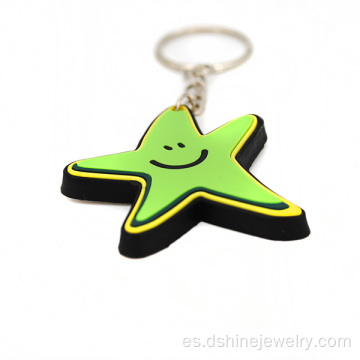 PVC suave 3D dibujos animados estrellas promocionales llaveros